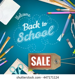 Back to School sale background. EPS 10 vector file included