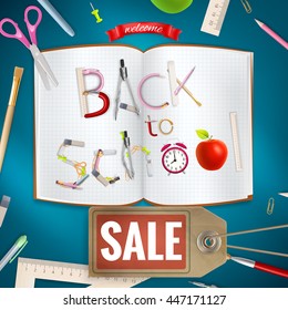 Back to School sale background. EPS 10 vector file included