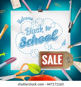 Back to School sale background. EPS 10 vector file included