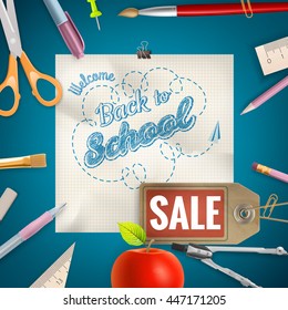 Back to School sale background. EPS 10 vector file included