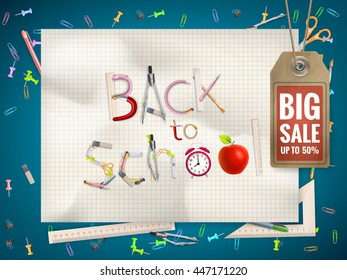 Back to School sale background. EPS 10 vector file included