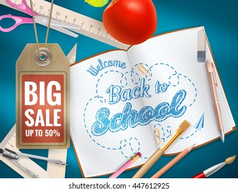 Back to School sale background. EPS 10 vector file included