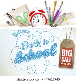 Back to School sale background. EPS 10 vector file included