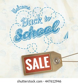 Back to School sale background. EPS 10 vector file included