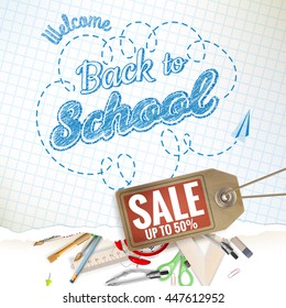Back to School sale background. EPS 10 vector file included