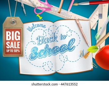 Back to School sale background. EPS 10 vector file included