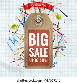 Back to School sale background. EPS 10 vector file included