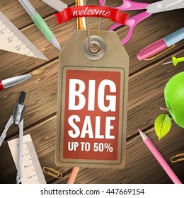 Back to School sale background. EPS 10 vector file included