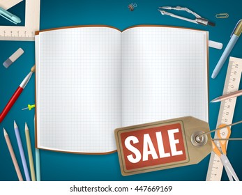 Back to School sale background. EPS 10 vector file included