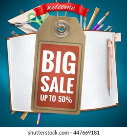 Back to School sale background. EPS 10 vector file included