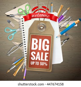 Back to School sale background. EPS 10 vector file included