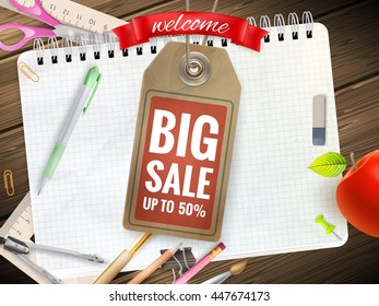 Back to School sale background. EPS 10 vector file included