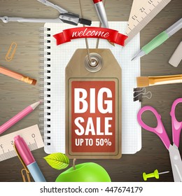 Back to School sale background. EPS 10 vector file included