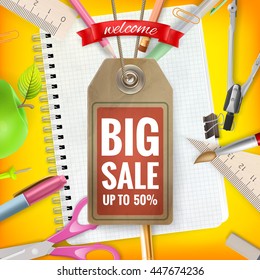 Back to School sale background. EPS 10 vector file included