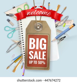 Back to School sale background. EPS 10 vector file included
