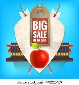 Back to School sale background. EPS 10 vector file included