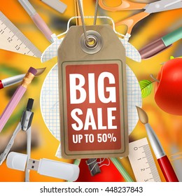 Back to School sale background. EPS 10 vector file included