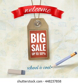 Back to School sale background. EPS 10 vector file included