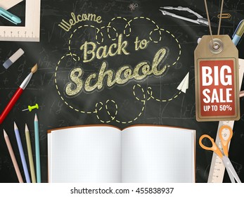 Back to School sale background. EPS 10 vector file included