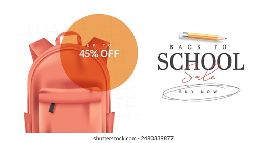 Back to school sale background illustration template design