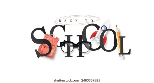 Back to school sale background illustration template design