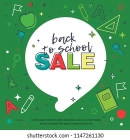 Back to School sale background. Vector