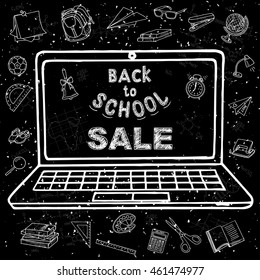 Back to school sale background, vector illustration