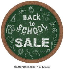 Back to school sale background, vector illustration