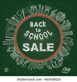 Back to school sale background, vector editable illustration 