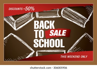 Back to school sale banner
