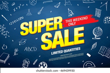 Back to school sale banner