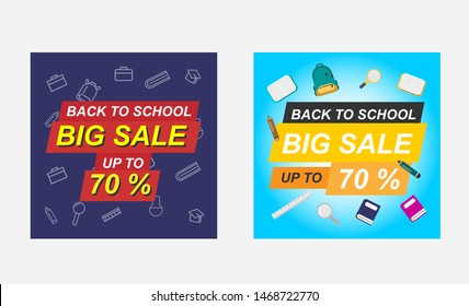 back to school sale banner background