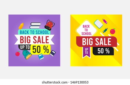 back to school sale banner background