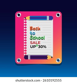 Back to school sale banner template design. Back to school discount flyers and big sale banners.