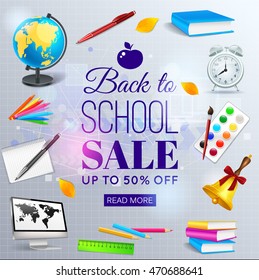 Back to school sale banner template