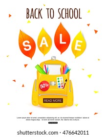 Back to school sale banner template