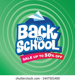 Back to school sale banner vector design 