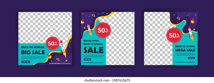 Back to school. Back to school sale. Banner vector for social media ads, web ads, postcard, card, business messages, discount flyers and big sale banners.