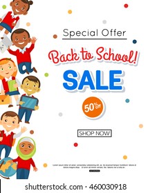 Back to school sale banner. Vector eps 10 format.