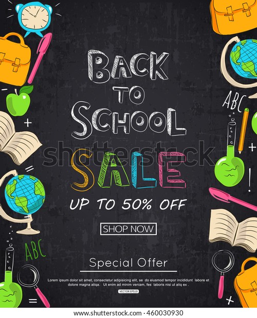 Back to\
school sale banner. Vector eps 10\
format.