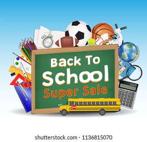 Back to school sale chalkboard 
 education object