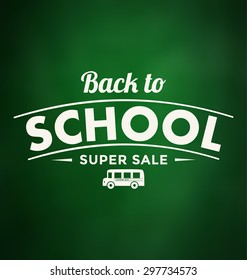 Back to School Sale Design on Green Background