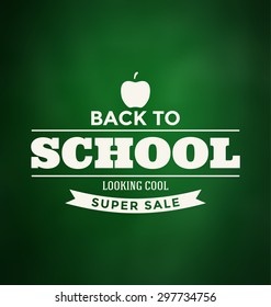 Back to School Sale Design on Green Background