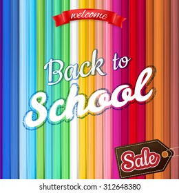 Back to School Sale Design. Vintage Style Back to School Designs on Light Background. EPS 10 vector file included