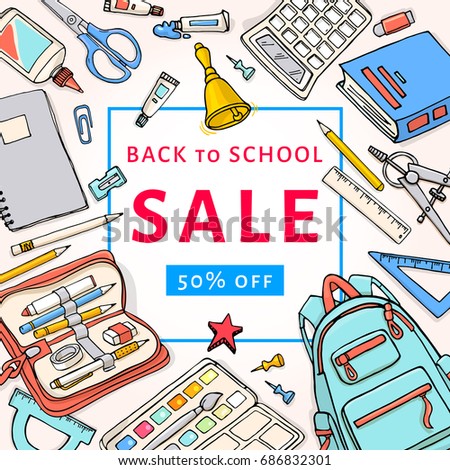 back school sale flyer template design stock vector royalty free