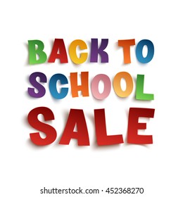 Back To School Sale, hand drawn typeface isolated on white background. Vector illustration.