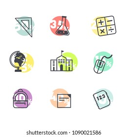 Back to school sale icon set 