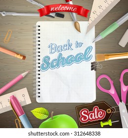 Back to school Sale Label card. EPS 10 vector file included