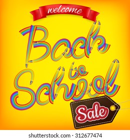 Back to school Sale Label card. EPS 10 vector file included