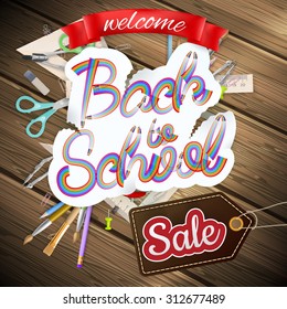 Back to school Sale Label card. EPS 10 vector file included